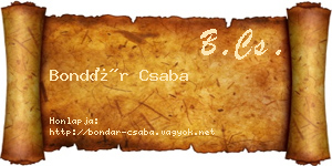 Bondár Csaba névjegykártya