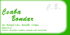 csaba bondar business card